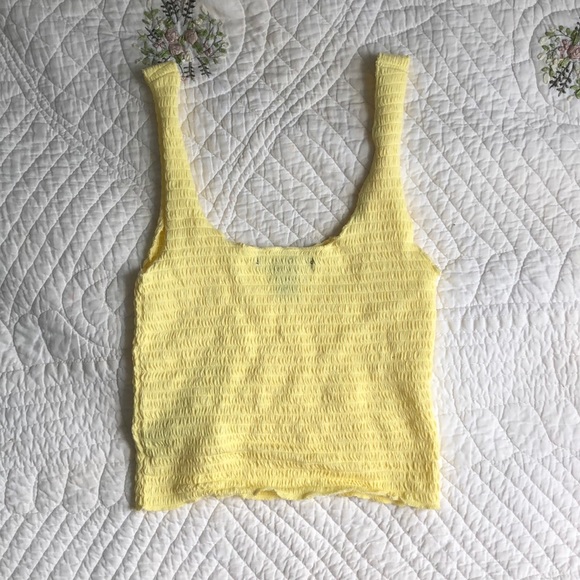 Yellow Smocked Crop Top - Picture 2 of 2